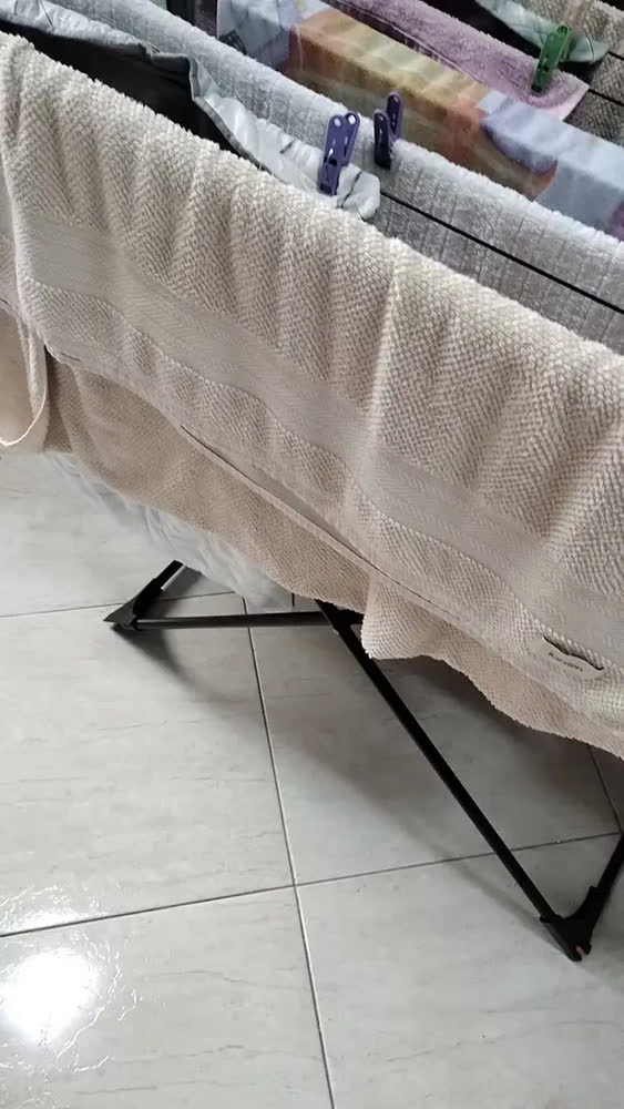 foto de Varal De Chão Com Abas Grande Mega Aço Preto 30 Kg Secalux