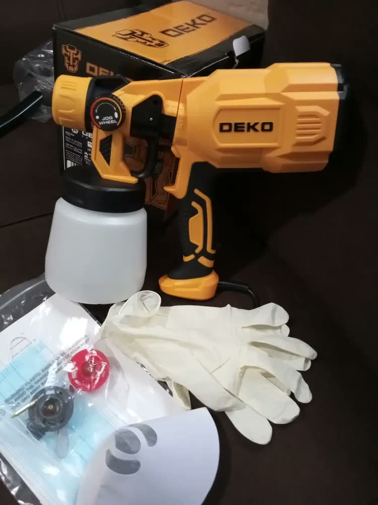 foto de Pistola de Pintura HVLP Deko Portátil 800ml 3 Bicos 550W