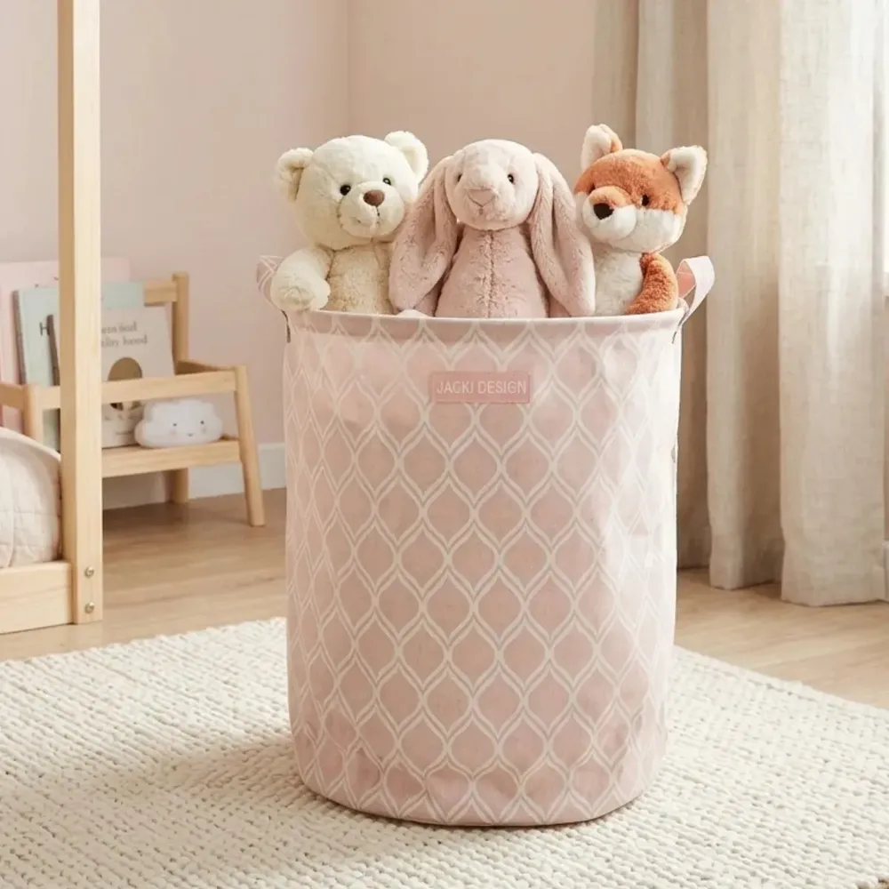 foto de Jacki Design Dobrável cesto organizador de brinquedo roupa suja tecido g cor rosa