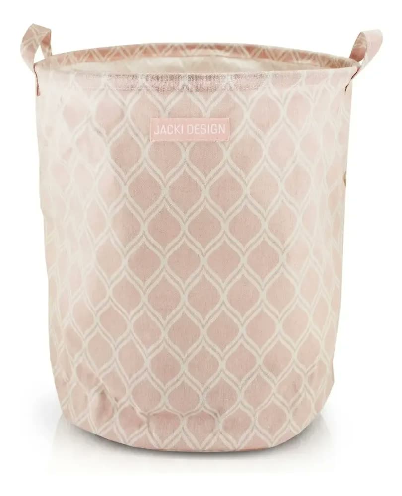 Jacki Design Dobrável cesto organizador de brinquedo roupa suja tecido g cor rosa