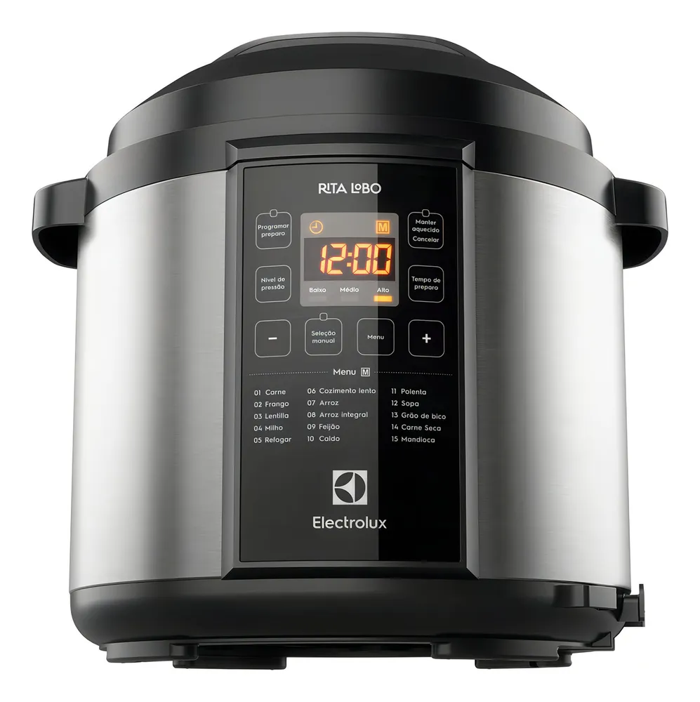 foto de Panela de Pressão Elétrica Electrolux Digital 6L de capacidade com 10 travas segurança 15 receitas pré-programadas 3 níveis pressão PCC20 inox por Rita Lobo