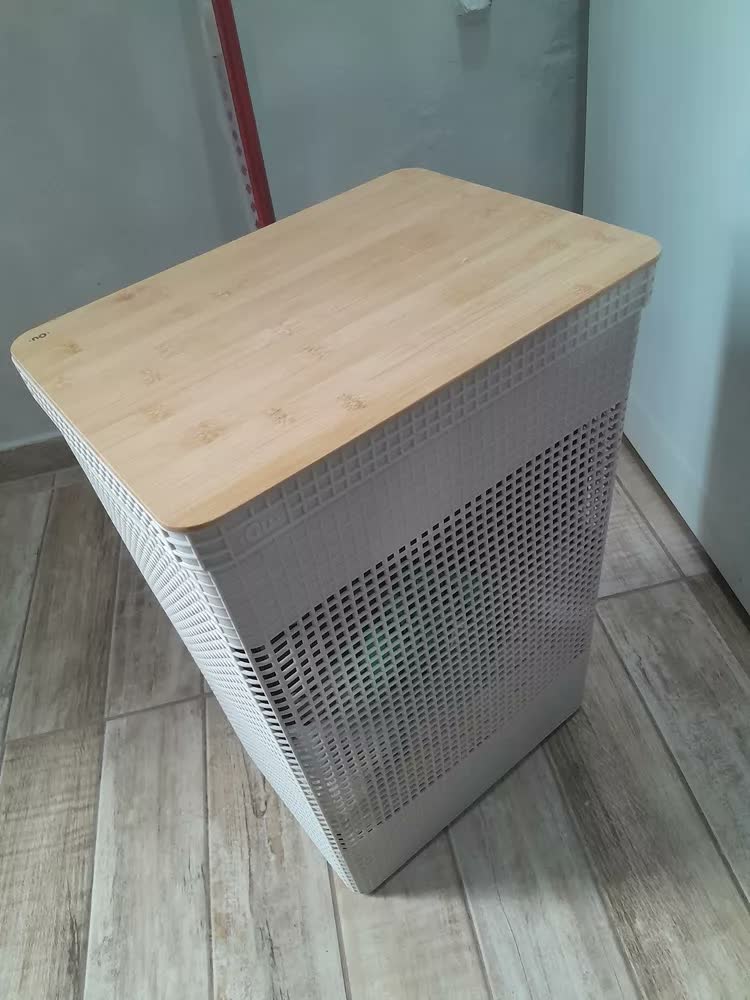 foto de Cesto Roupas Grid 49l Tampa Bambu Cg455bgf - Ou Cor Bege