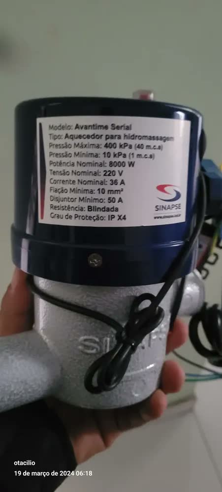 foto de Aquecedor Elétrico Sinapse Avantime Serial 8000w
