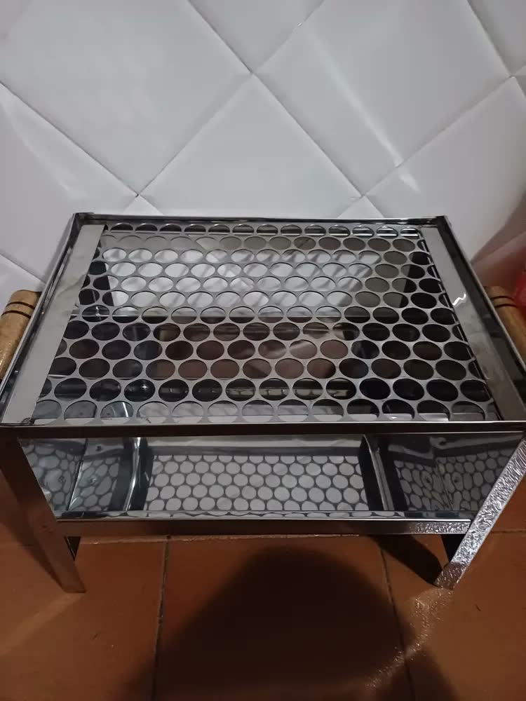 foto de Mini Churrasqueira Inox Para Bancada Móvel Portátil Carvão