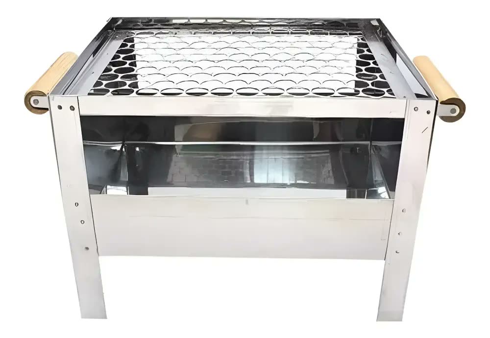 Mini Churrasqueira Inox Para Bancada Móvel Portátil Carvão