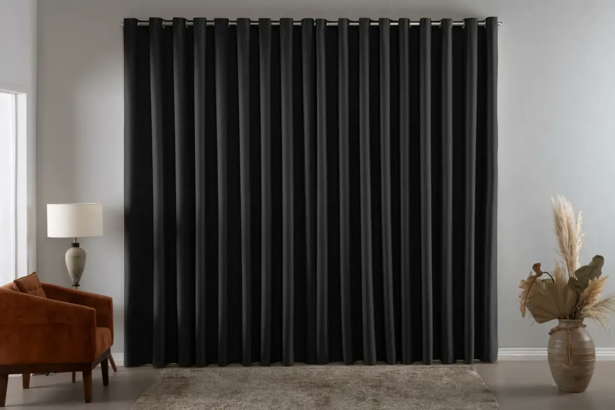 Cortina Blackout Em Tecido 6,00x2,80 Corta Luz Avelã