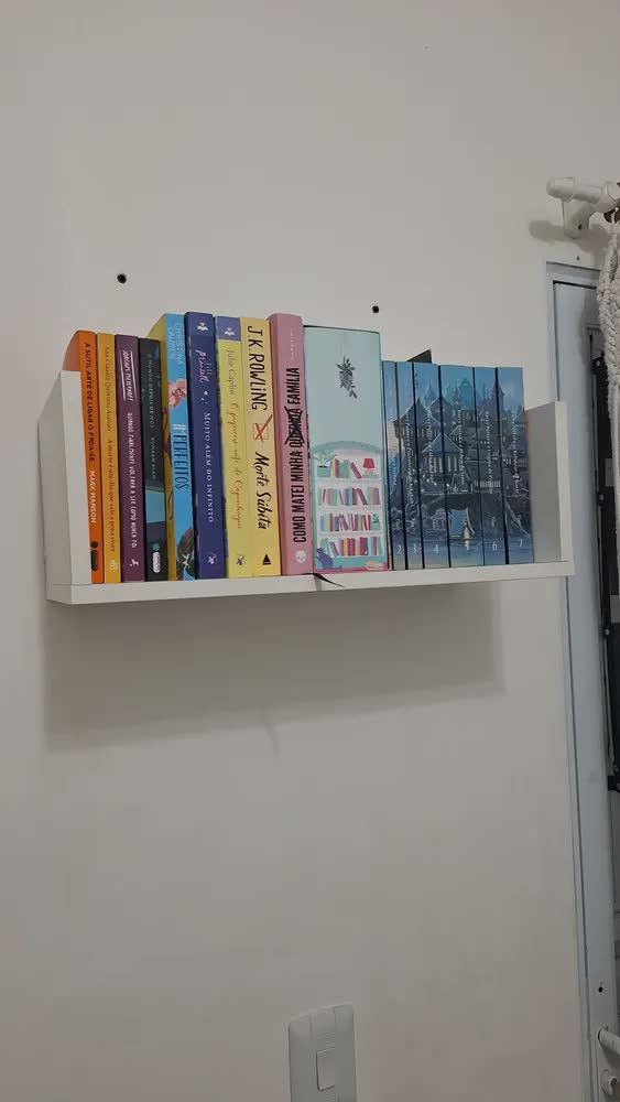 foto de Prateleira U Reforçado 50x20p De Parede Para Livros Pesados Cor Branco