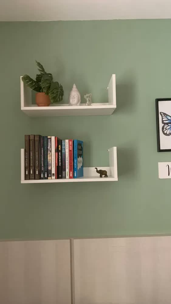foto de Prateleira U Reforçado 50x20p De Parede Para Livros Pesados Cor Branco