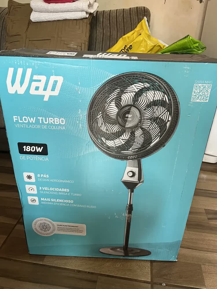 foto de Ventilador Coluna 50cm 180w 8 Pás Silencioso Wap Flow Turbo Frequência 60 Hz