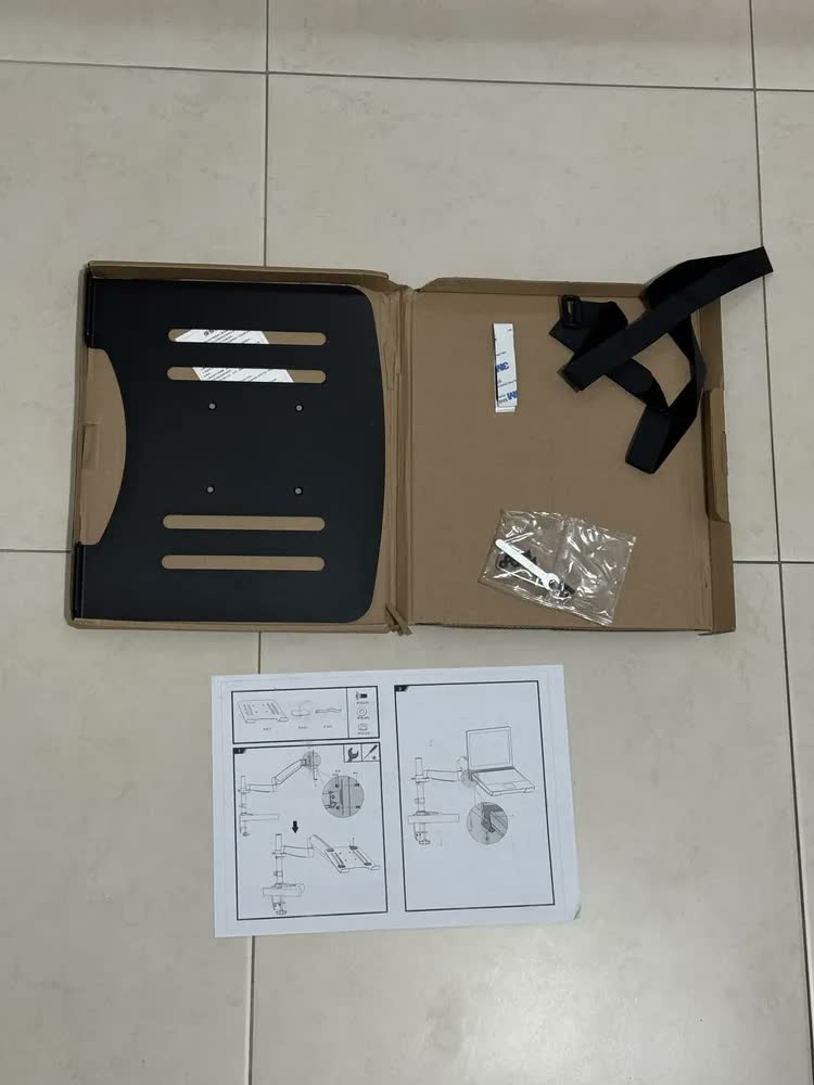foto de Bandeja Apoio Notebook Acoplável A Suporte De Pistão Nbh-1 Preto