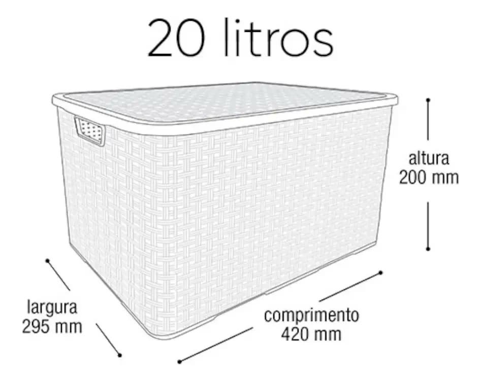 foto de Caixa Organizadora Rattan Preta Com Tampa 20L Arqplast 25598