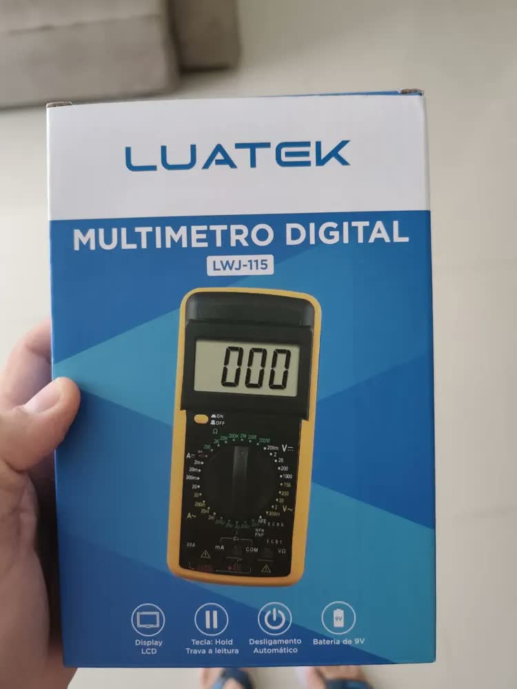 foto de Multímetro Digital Automotivo LWJ-115 Capacímetro Bateria 9V Display LCD
