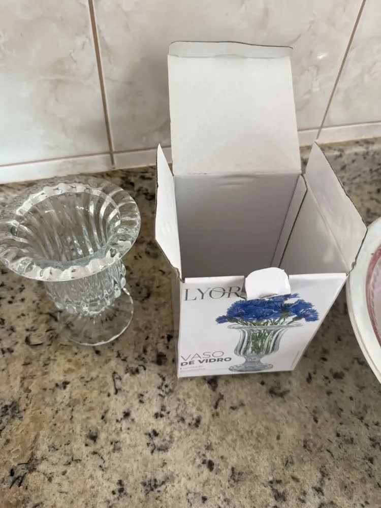 foto de Lyor Renaissance Vaso com pé de vidro 14 cm Transparente