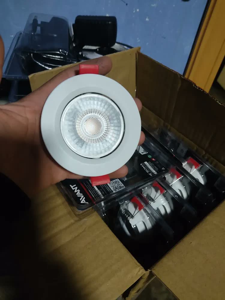foto de Kit 10 Spot Led Redondo Embutir 5w Avant Teto Gesso Cor Branco-Frio 6500K