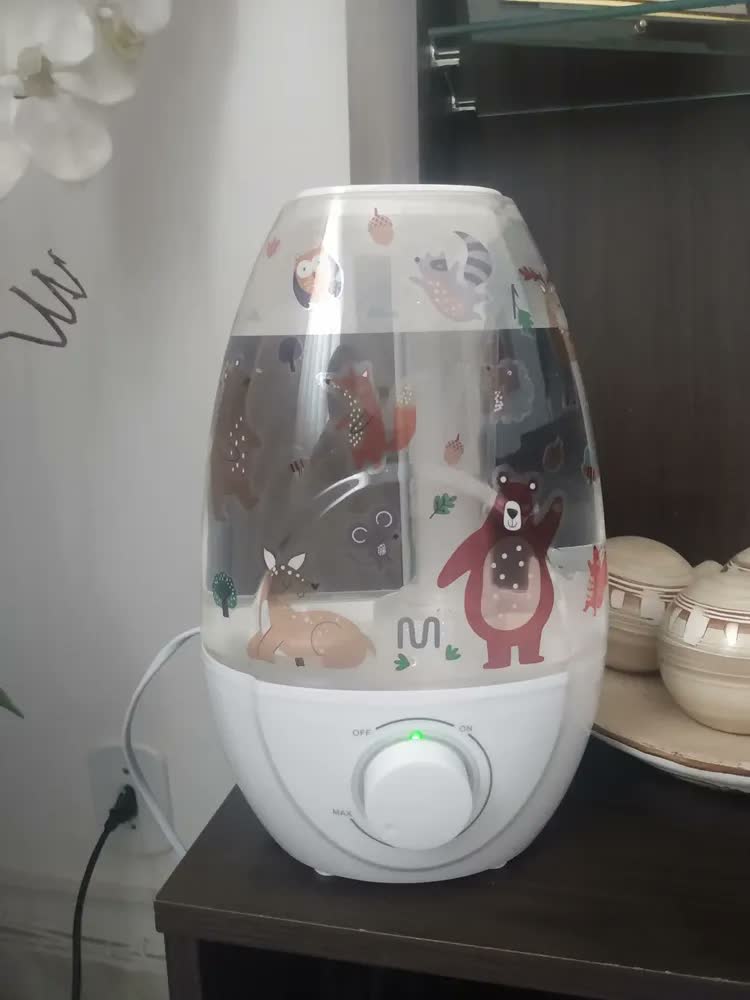 foto de Umidificador De Ar Clear Tank 2,1L Bivolt Com Aromaterapia Saída Dupla Névoa Silenciosa Cobertura de Até 35m² - HC210