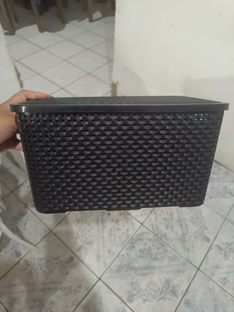 foto de Caixa Organizadora Rattan Branca 15 Litros Arqplast