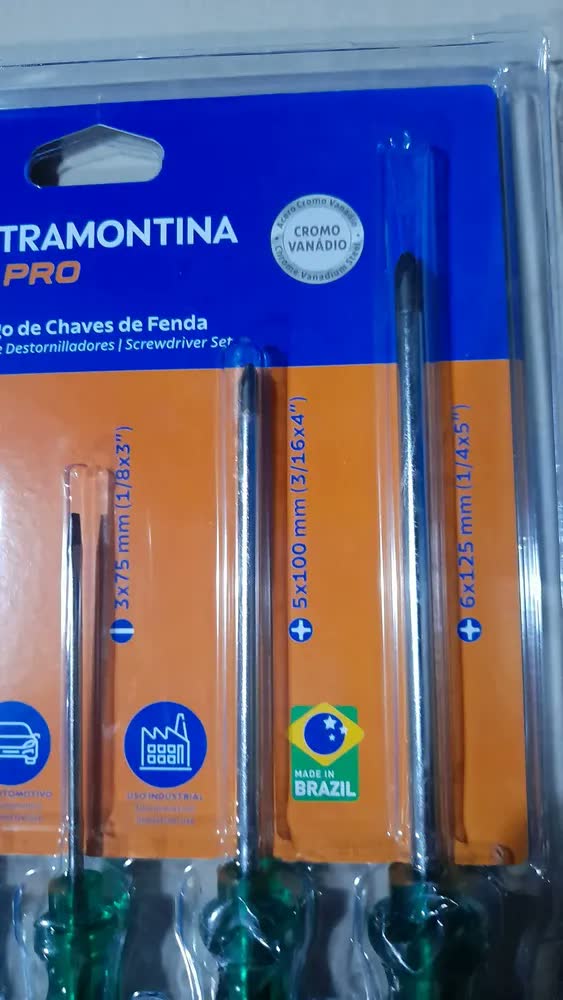 foto de Jogo De Chave De Fenda / Phillips 05 Peças Tramontina Pro