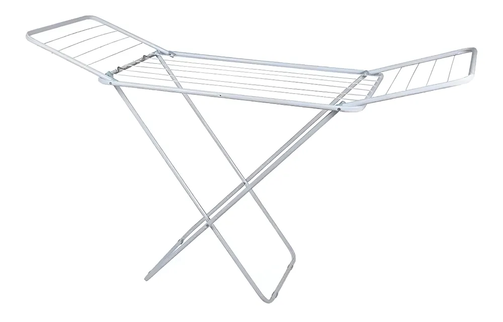 Varal Mor 6105 de chão cor branco2 de 49cm x 1.44m x 90cm desdobrado