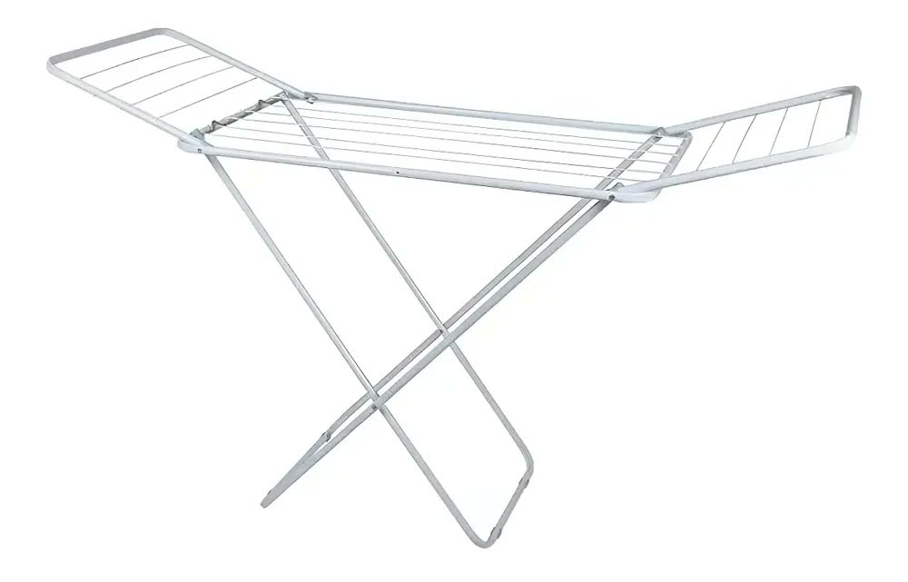 Varal Mor 6105 de chão cor branco2 de 49cm x 1.44m x 90cm desdobrado