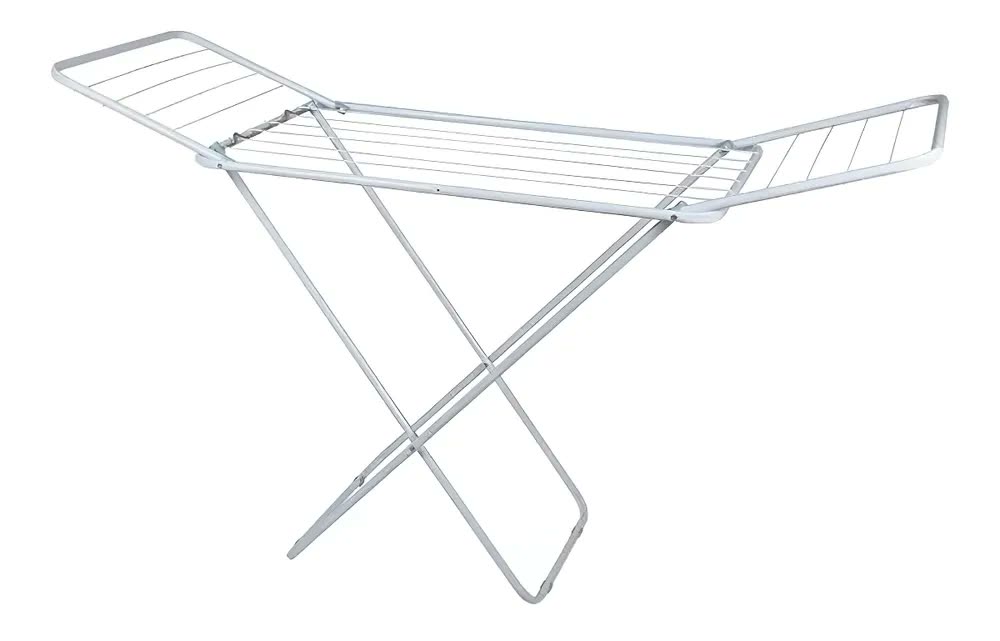 Varal Mor 6105 de chão cor branco2 de 49cm x 1.44m x 90cm desdobrado