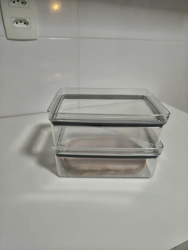 foto de Kit 2 Potes Porta Frios 770ml Hermético Transparente