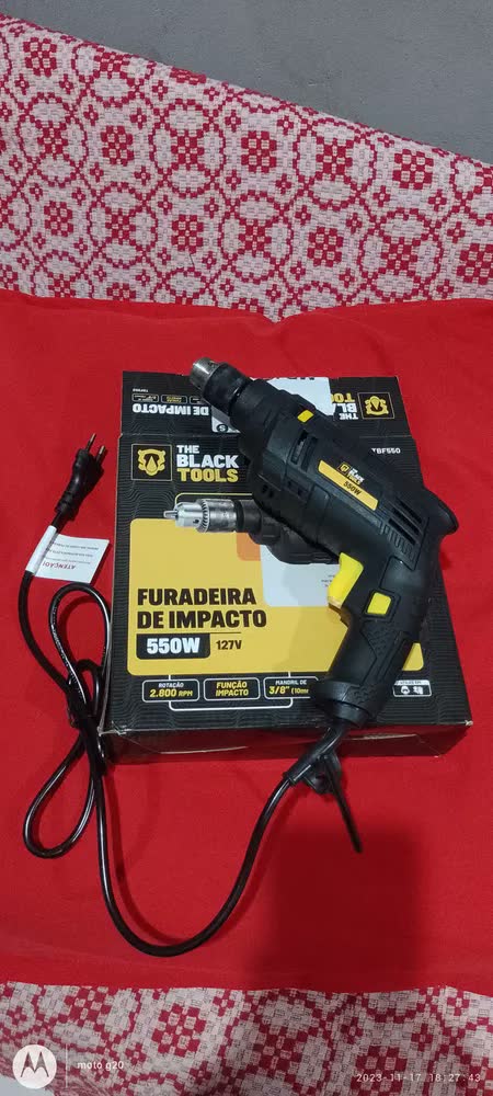 foto de Furadeira Elétrica De Impacto 550w 3/8 10mm Profissional Tbf550 The Black Tools