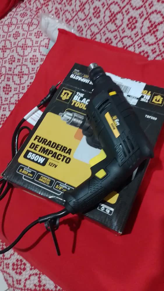 foto de Furadeira Elétrica De Impacto 550w 3/8 10mm Profissional Tbf550 The Black Tools