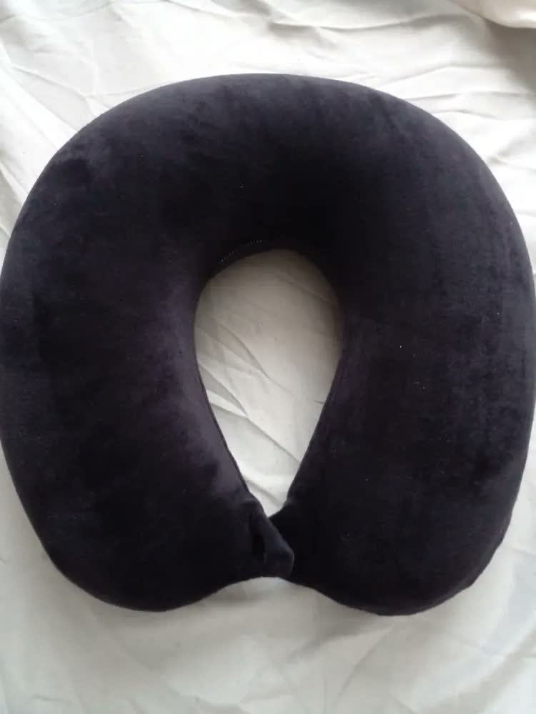 foto de Travesseiro para Viagem NAP Voyage Nasa Plush Preta Viscoelástico Pescoço