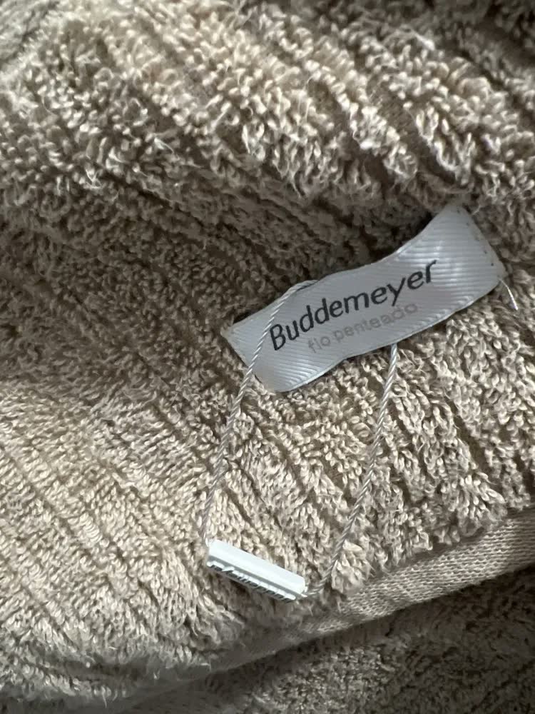 foto de Buddemeyer jogo de toalhas 5 pçs fio penteado canelado gigante 90/150 Bege/Kaki