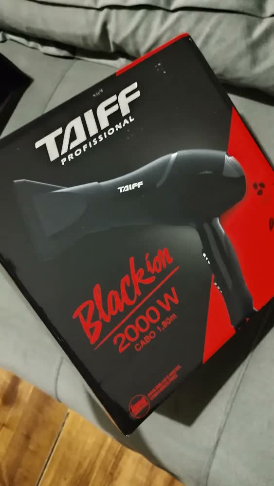 foto de Secador De Cabelo Taiff Black Ion 2000w Seca Rapido volts