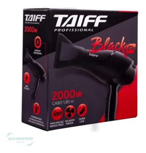 Secador De Cabelo Taiff Black Ion 2000w Seca Rapido volts