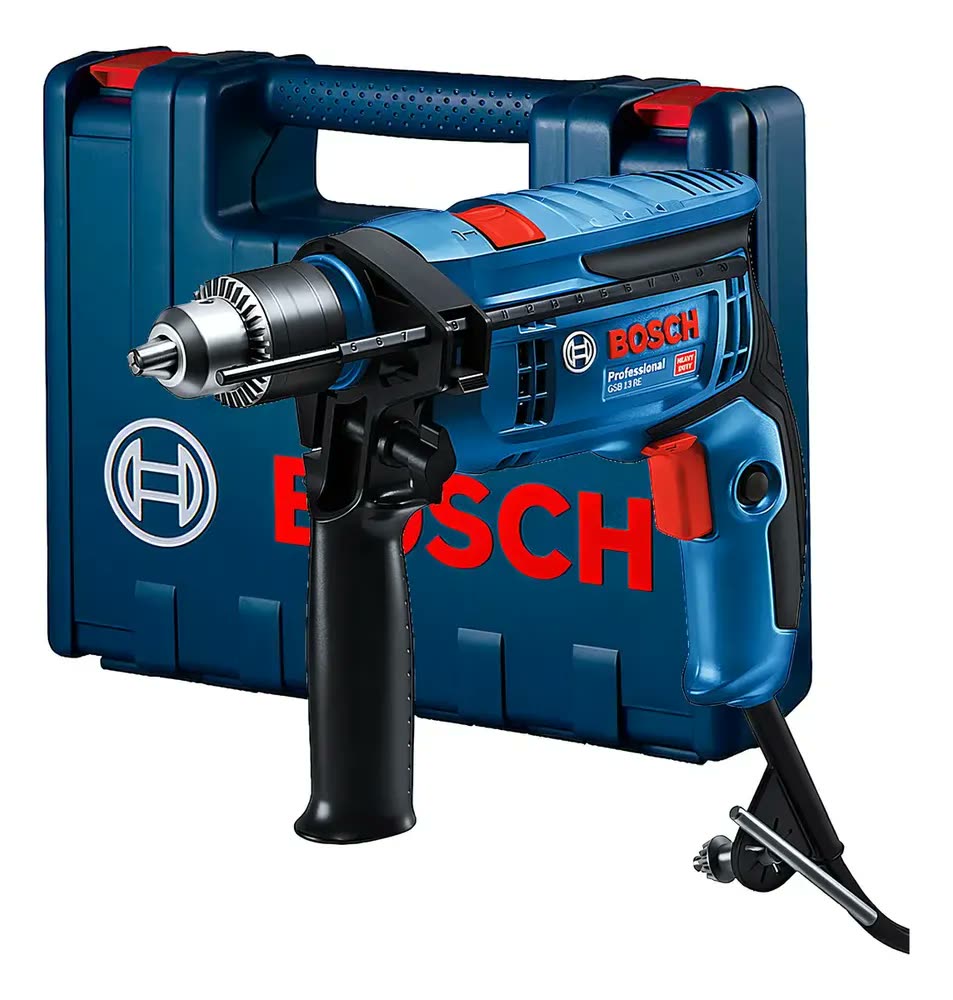 Furadeira De Impacto 750w Gsb 13 Re Em Maleta Bosch Cor Azul