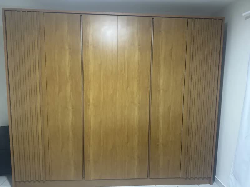 foto de Guarda Roupa Casal Ripado 6 Portas 6 Gavetas 275cm Espresso