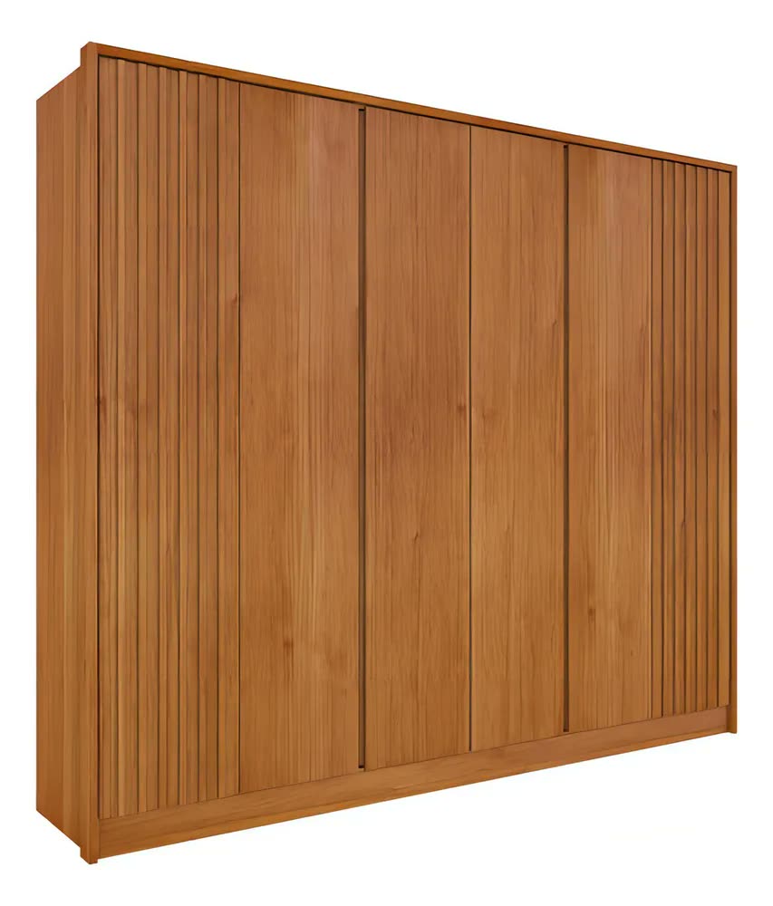 Guarda Roupa Casal Ripado 6 Portas 6 Gavetas 275cm Espresso
