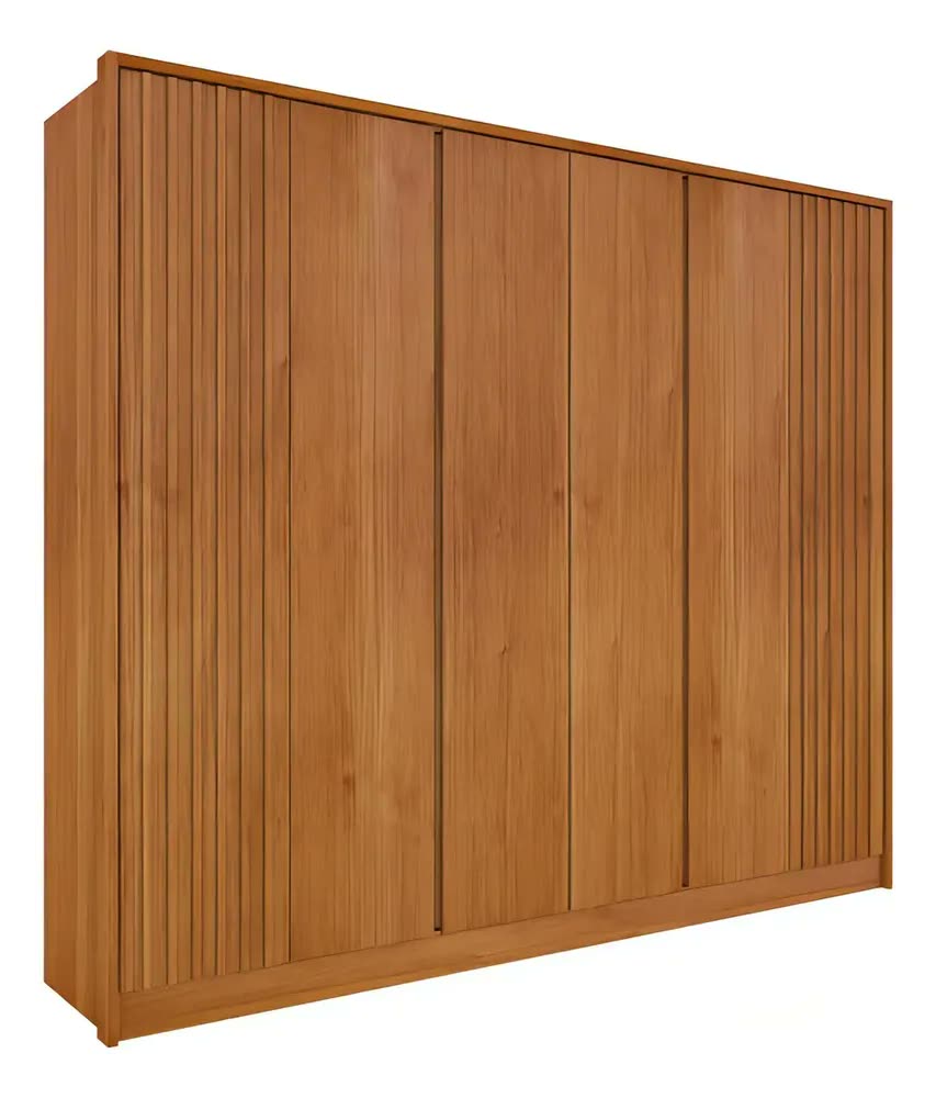 Guarda Roupa Casal Ripado 6 Portas 6 Gavetas 275cm Espresso