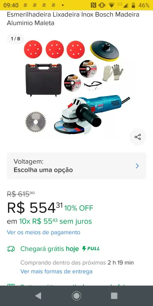 foto de Esmerilhadeira Lixadeira Inox Bosch Madeira Aluminio Maleta