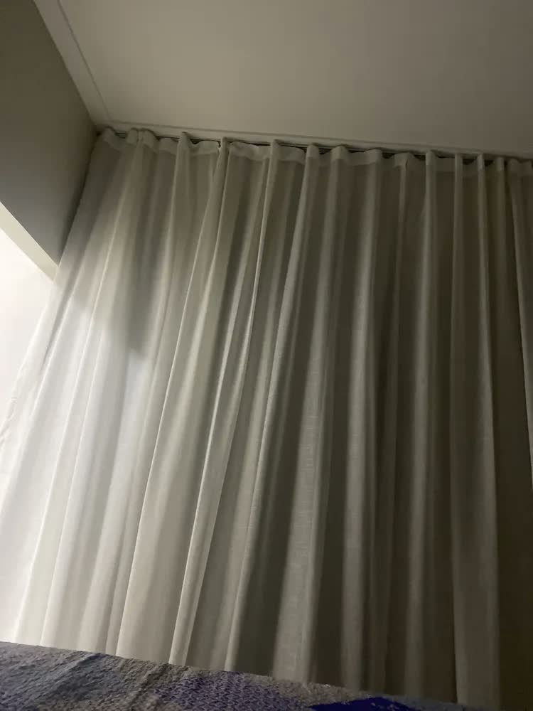 foto de Cortina Linho Blackout 100% 6,00m Sob Medida Trilho Duplo