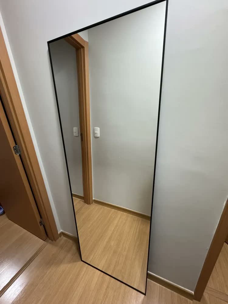 foto de Espelho Grande Sala Quarto 170x60 Prata Preto Bronze Inox