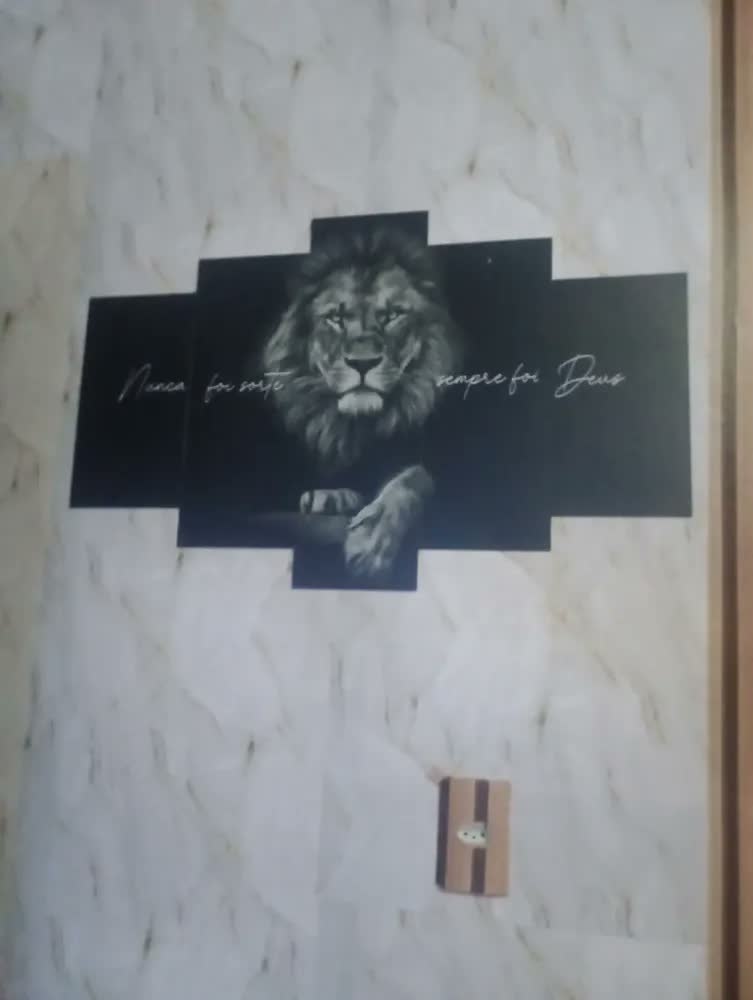 foto de Quadro Decorativo Leão Nunca Foi Sorte Frases Sala Quarto