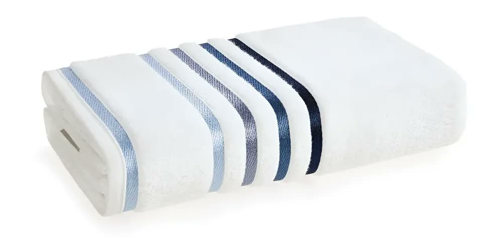 Toalha Banhão Gigante Algodão Lumina Karsten Branco/azul