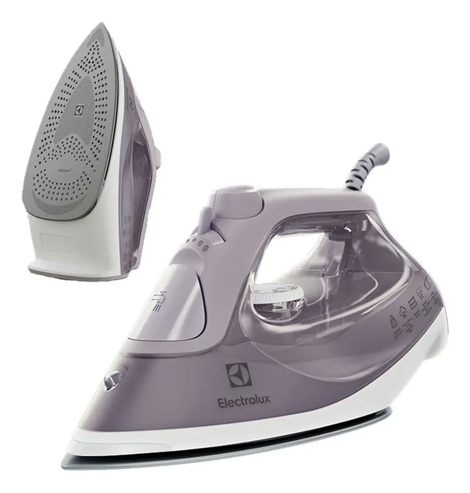 Ferro de Passar a Vapor e a Seco Cor Lavanda Experience com PowerVapour Electrolux