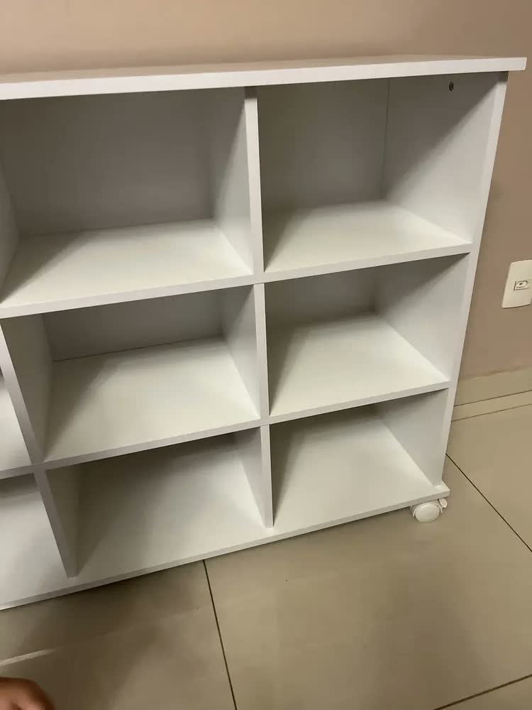 foto de Nicho Organizador E Estante Livros Industrial Com Rodizios Branco