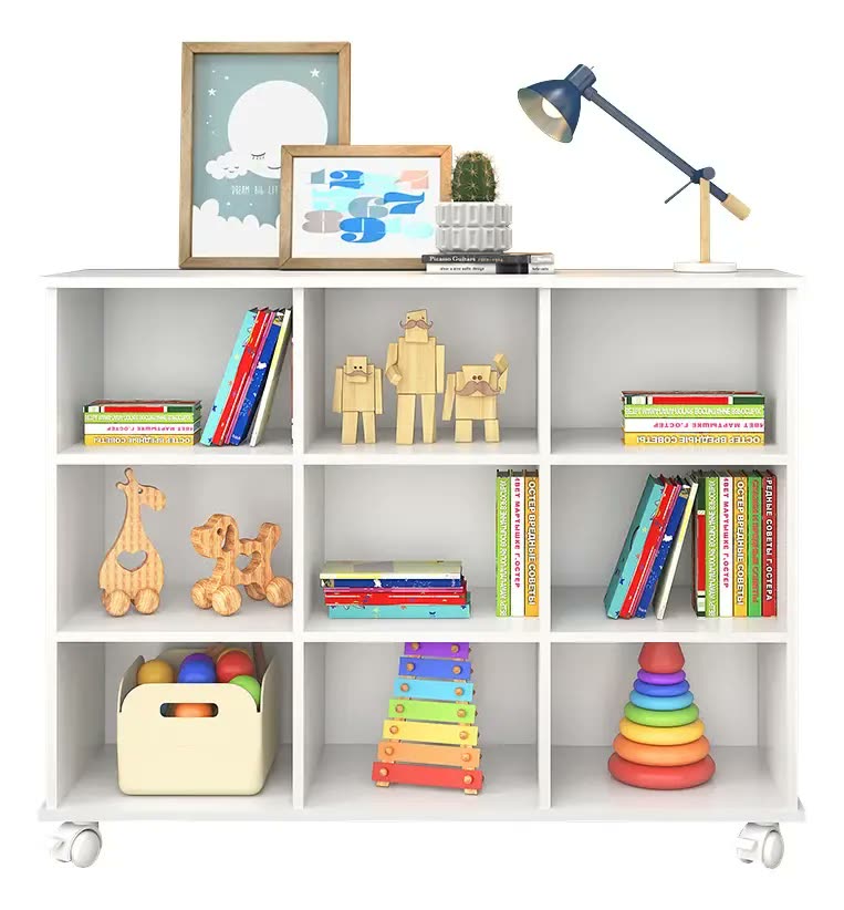 Nicho Organizador E Estante Livros Industrial Com Rodizios Branco
