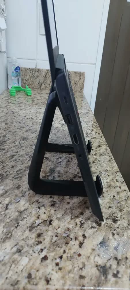 foto de Suporte Notebook Alto Abertura Tela 180º Ergonômico Portátil Cor Preto