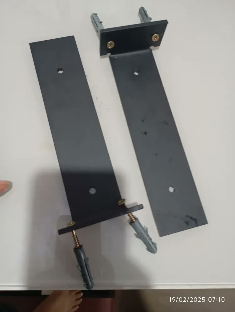 foto de 20cm - Mão Francesa Cantoneira Preta Invisível - Rio Design99 - Ferro Aço Suporte Para Prateleira Reforçada Resistente Industrial Madeira Bancada Estante s15