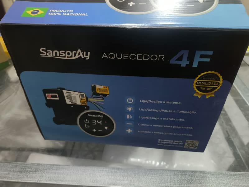 foto de Aquecedor Elétrico Bojo Sanspray Banheira Hidro Spa 8000W 3F 4F Sem Painel Preto