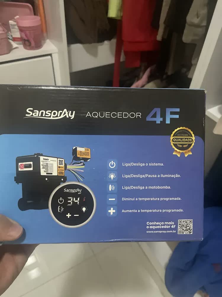 foto de Aquecedor Elétrico Bojo Sanspray Banheira Hidro Spa 8000W 3F 4F Sem Painel Preto