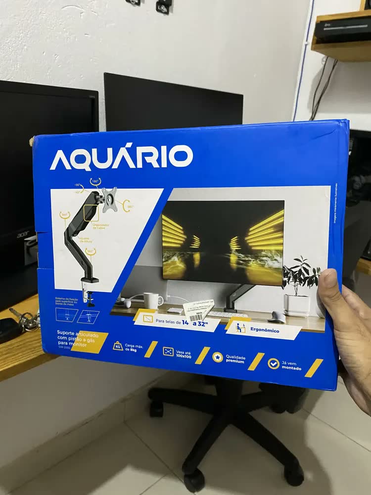 foto de Suporte De Mesa Com Pistão A Gás 14 À 32'' Aquário Sim-2000 Cor Preto