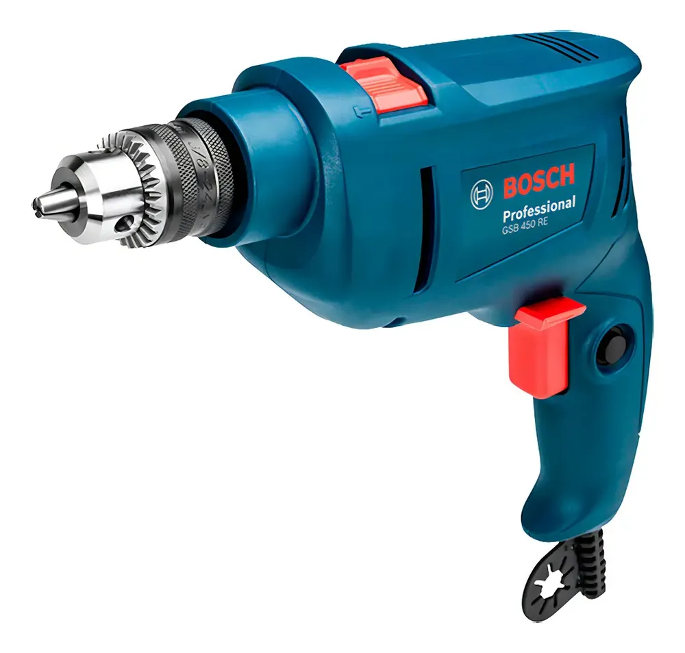 foto de Furadeira martelete parafusadeira elétrica de 10mm Bosch GSB 450 450W + 0 baterías de 0mAh + accesorio com caixa de papelão