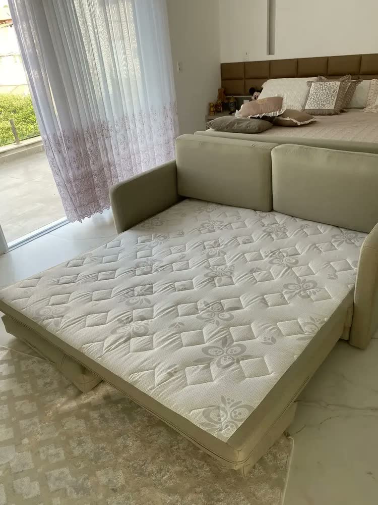 foto de Sofá modular Herval Premium Aurora de 3 cuerpos tela linho color bege